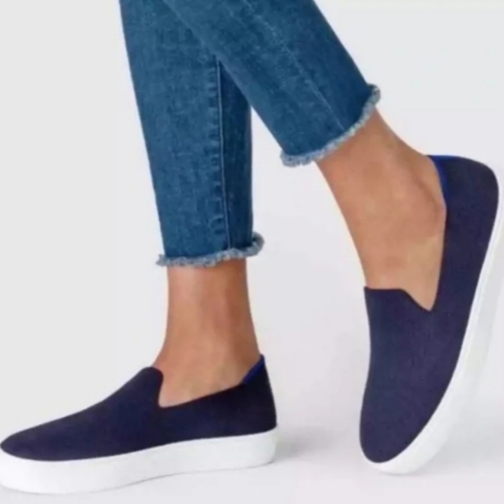 Rothy's The Original Slip On Deep Navy Blue Sneaker - Picture 3 of 10